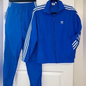 Adidas Original Women Track Suit 2Pc Blue XS Stripes Outfit Set Match Pant Zip